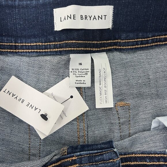 Lane Bryant NWT Denim Capri Jegging Pants Women Plus Size 16 High Rise Dark Wash - Picture 3 of 7